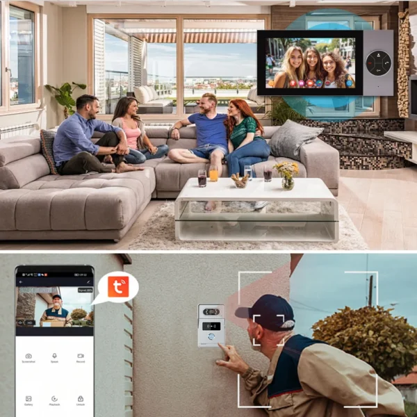 Tuya 7-Inch visual Intercom Doorbell System Home Access Control Intelligent 1080P HD Display Villa Wired Monitoring Equipment - Image 4