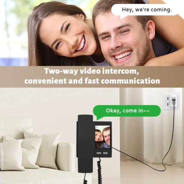2.4Ghz Wireless Video Intercom Doorbell Camera with 3.5'' IPS Screen 2-Way Audio Video Recording Home Door Bell Video Doorphone - Image 3