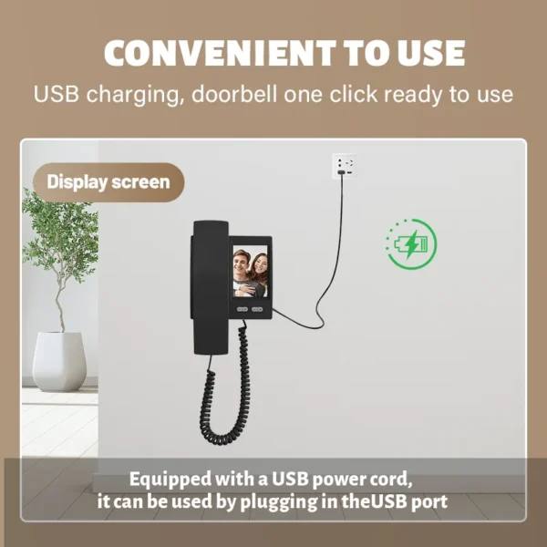 2.4Ghz Wireless Video Intercom Doorbell Camera with 3.5'' IPS Screen 2-Way Audio Video Recording Home Door Bell Video Doorphone - Image 4