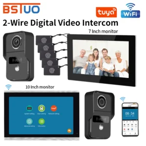 2 Wire 1080P 7 / 10 Inch WiFi Video Intercom Tuya Smart Home APP Video Door Phone RFID Access Control System for Villa Apartmen