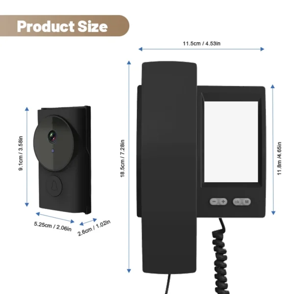 2.4Ghz Wireless Video Intercom Doorbell Camera with 3.5'' IPS Screen 2-Way Audio Video Recording Home Door Bell Video Doorphone - Image 5