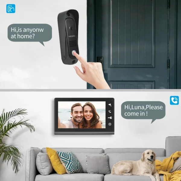 4 Wired Video Doorphone RFID Unlock Video Intercom Camera Doorbell with 7 Inch Screen Night Vision Home Door Entry for Villa - Image 2