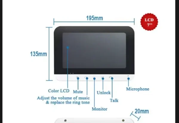 Tuya WiFi Video Intercom Home 7Inch Monitor Screen 1080P 2F/3F/4F/6F Door Phone Camera with RIFD Cards Unlock - Image 5