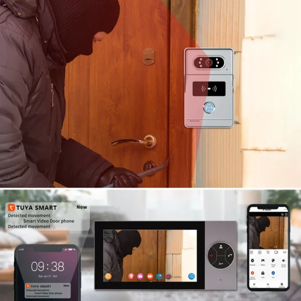 Tuya 7-Inch visual Intercom Doorbell System Home Access Control Intelligent 1080P HD Display Villa Wired Monitoring Equipment - Image 3